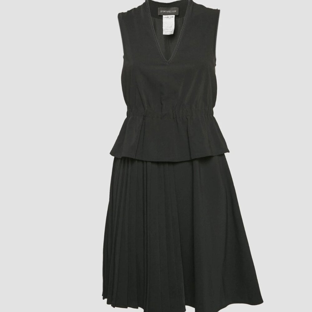 Sportmax Black Crepe Sleeveless Mini Dress size small